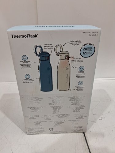 2pk thermoflask leakproof comfort sip Stainless Steel bottle - 25oz - blue/beige (model:1901736) image 3
