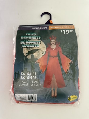 2PC WOMEN'S PARTYHOLIC FIERY DEMONESS COSTUME DRESS AND HEADBAND - MEDIUM (8-10) - RED image 3
