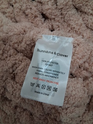 bunnikins & clover soft fluffy throw blanket - PINK image 2