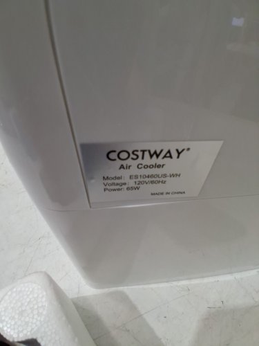 Costway Evaporative Air Cooler with Humidifier, 3 Modes, 3 Speeds Air Cooling Fan - 120V - White (Model: ES10460US-WH) image 7