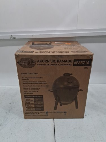 CHAR-GRILLER AKORN JR. KAMADO KOOKER CHARCOAL GRILL/SMOKER - GREY - (MODEL: E86714) image 3