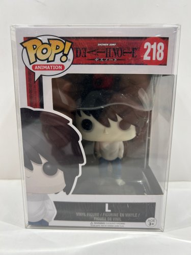 Funko pop! Animation: death note - L vinyl figure (#218) **plastic protector cover** image 2