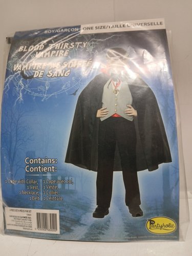 4PC BOYS PARTYHOLIC BLOOD THIRSTY VAMPIRE COSTUME SET - ONE SIZE - BLACK / RED image 2