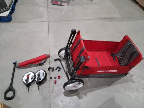 RADIO FLYER CONVERTIBLE STROLLER WAGON/rolling cart - RED/grey (MODEL: 3970A) image 2