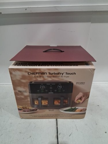 Chefman Turbofry Touch Dual Window Airfryer - 6qt - black (model: rj38-sqpf-3tdb-2w-ca) image 2