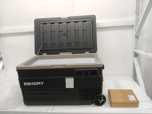 EUHOMY PORTABLE APP CONTROL DUAL-ZONE ADJUSTABLE COOLING REFRIGERATOR FREEZER / COOLER WITH HIGH-EFFICIENCY FROST-FREE COMPRESSOR / LCD DIGITAL CONTROL / HANDLE & WHEELS - 75QT - BLACK / GREY (MODEL: U75 / CF011-75BL-CAEH) image 6