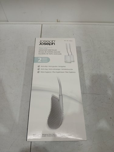 2pk JOSEPH JOSEPH FLEX LITE SILICONE Toilet Brush with Slimline Holder Set - WHITE (MODEL: 1796144) image 2