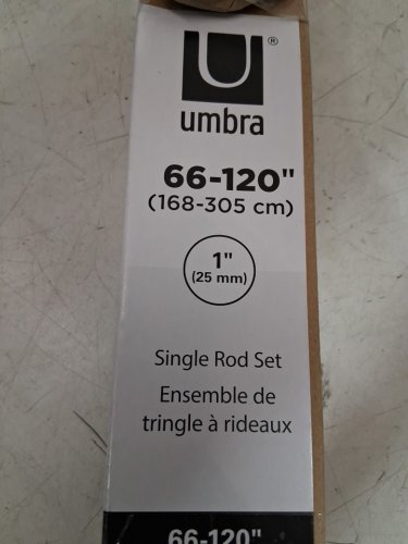 UMBRA CAPPA SINGLE CURTAIN ROD SET - EXTENDS 66" - 120" - BRUSHED BLACK image 3