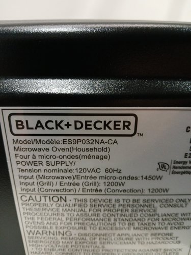 BLACK+DECKER 5-in-1 Microwave Oven with Air Fry, Bake, Roast and Convection Cooking - 0.9CU.FT - BLACK/SILVER (MODEL: ES9P032NA-CA) image 9