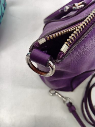 WOMENS COACH prairie pebbled leather satchel handbag - purple image 6