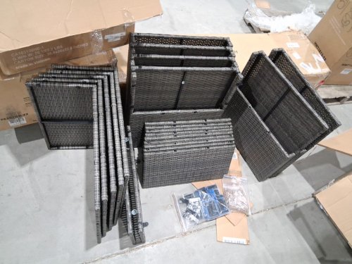 5PC costway wicker patio set - grey (model: HW75988NY) **(3 BOXES)** image 9