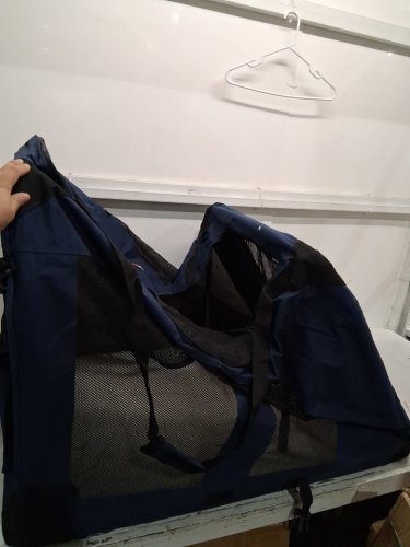 FEANDREA FOLDABLE DOG CARRIER WITH METAL FRAME AND POCKETS - xxxl - 40'' X 27'' - DARK BLUE (MODEL: pdc10z) image 5