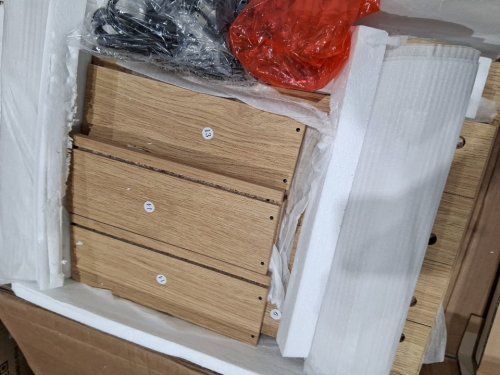 Aitjunz modern wooden 2 drawer night stand with charging stand - 25" x 23.6" - natural (model: ldqmfj2d) image 8