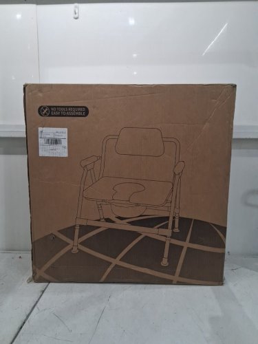 Bedside FOLDING Commode ToileT - 800LB CAP - BLACK image 3
