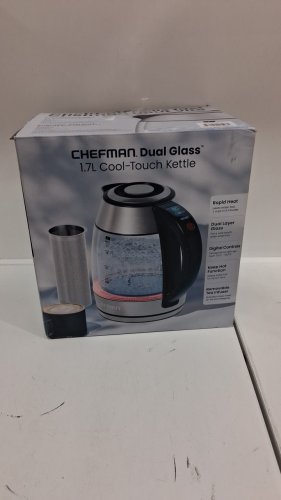 Chefman Dual-Glass Cool-Touch Digital Kettle with Adjustable Temperature and Removable Tea Infuser - 1.7L Cap - stainless steel/black (Model: RJ11-17-CTI-DG-CA-CO / 1992747) image 2