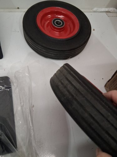 PANEL DOLLY DRYWALL MOVER WITH 10" RUBBER WHEELS - 1000LBS MAX - BLACK/RED (MODEL: PD453) image 4