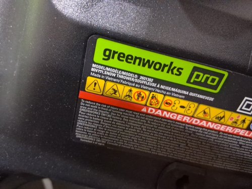 Greenworks PRO Cordless electric Snow Thrower *tool only* - 20" path 80v - green/black (MODEL: 2601302) image 4