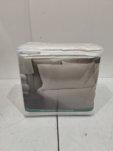 4pc soft flannel from portugal 100% Cotton sheet set - FULL - OFF WHITE/PALE YELLOW (MODEL: 254136) image 2