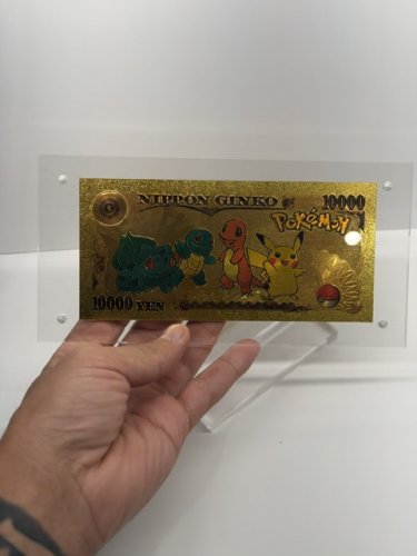 POKEMON GOLD NOTE 10000 CHARMANDER/ CHARIZARD IN ARCYLIC DISPLAY STAND image 3