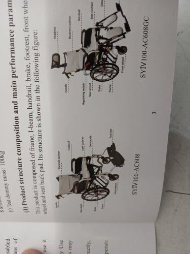 weyral 5-in-1 transport reclining wheelchair for adults/seniors with swing away elevated leg rests, flip back arms & high back removable headrest - 265lbs capacity - 27.5" x 47.2" x 55" - white/black (model:syiv100-ac608) image 5