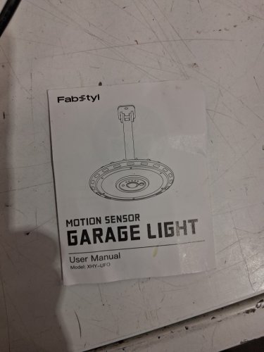 fabstyl 5 mode solar motion sensor garage light with 5 meter hanging cable - 1200lm - black (model: xhy-ufo) image 6