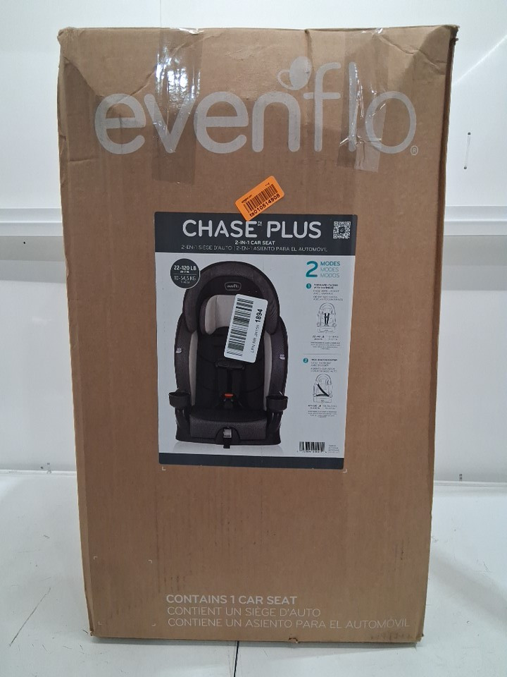 EVENFLO CHASE PLUS 2-IN-1 BOOSTER CAR SEAT FOR KIDS, 5-POINT HARNESS CONVERTS TO HIGH BACK BOOSTER - HURON/BLACK/GREY (MODEL: 30712344C) image 5