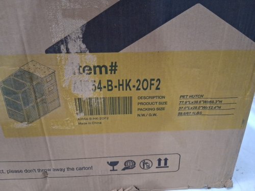 *2 boxes* aivituvin outdoor wooden cat/pet enclosure with 4 tiers - 77" x 36" x 69" - brown/gray(see notes) - (model: air54-hk) image 15