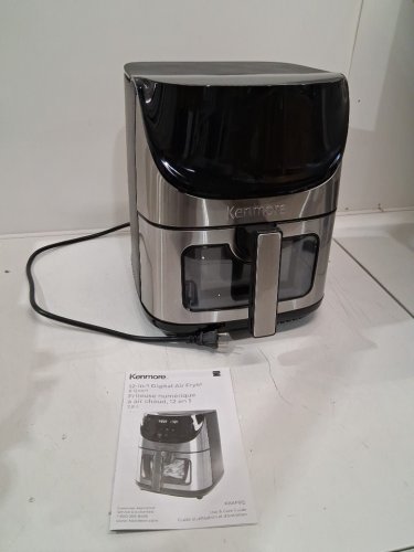 Kenmore Aerogrill Non-Stick air fryer with Digital Touch Screen and 12 Presets - 8qt - silver (model: kkaf8q) image 2