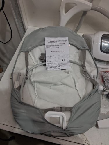 INGENUITY SIMPLECOMFORT CRADLING ROCKER PLUG-IN SWING WITH SOOTHING VIBRATIONS AND 6 SPEEDS - RAYLAN (WHITE/GREY) - (MODEL: 11791 0313) image 5