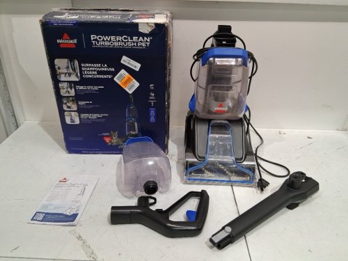BISSELL POWERCLEAN POWERFUL & LIGHTWEIGHT TURBOBRUSH PET UPRIGHT CARPET CLEANER - 120V - BLUE - (MODEL:3939C) image 3
