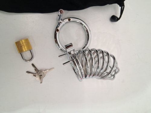 Chastity Device for Male with lock - 50mm - Stainless Steel image 4
