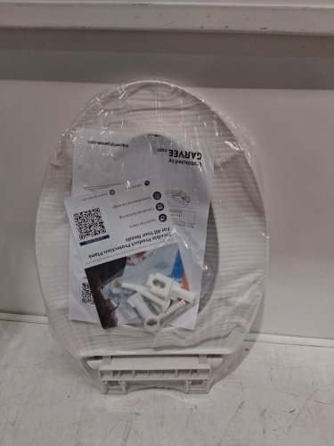 Garvee elongated soft close easy clean plastic toilet seat - 19" - white - (model: pho_11gxk800) image 4