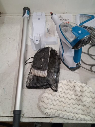 BISSELL 3-IN-1 POWERFRESH SLIM STEAM MOP CLEANER WITH ACCESSORIES TOOLS - BLUE/WHITE -  (MODEL: 2075B) image 4