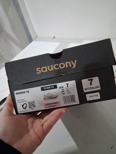 womens saucony Kinvara 16 running shoe - size 7 - white/orange (style: s11020-172/2061728) image 2