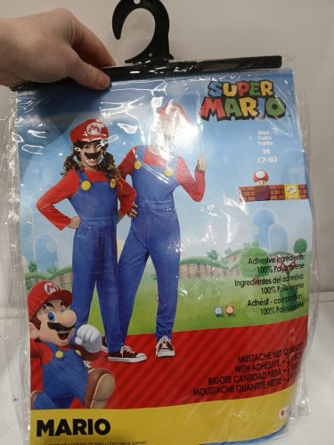 2PC KID'S SUPER MARIO CLASSIC COSTUME- MEDIUM (8-10) - BLUE/RED image 2