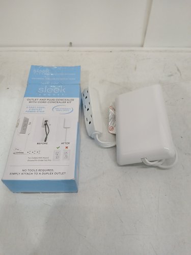 SLEEK SOCKET THIN OUTLET COVER, universal for duplex outlet sizes - 3 OUTLET EXTENSION CORD - 3ft - WHITE (model: 3-m-ovsz-w) image 2