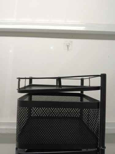garvee 5-Tier Square Metal Mesh Vegetable FRUITS KITCHEN Rack TROLLEY WITH WHEELS - 10.2" X 10.2" X 37.6" - BLACK(MODEL: PHK_33DHQPXH) image 8
