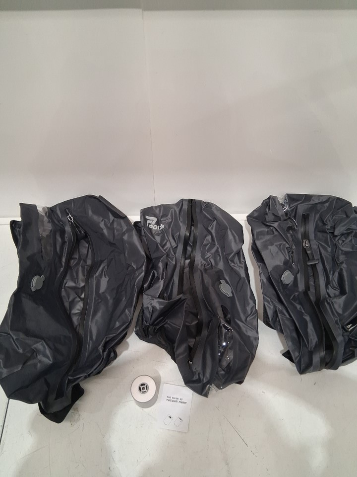 3pk POIXM Vacuum Bags for Travel with Wireless Pump - black image 3