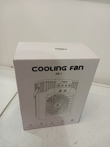 TIOKVIOP 4-in-1 personal portable evaporative air cooling fan with remote, 3 wind speed, 3 cool mist, 2-8 hour timer, and led light - WHITE (model: ab-1) image 2