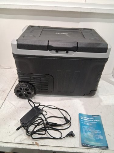 EUHOMY PORTABLE CAR REFRIGERATOR WITH WHEELS - 12V, 35L CAPACITY - BLACK (MODEL: CF003-35BL-CAEH) image 3