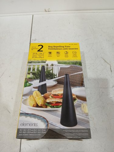 2PK ELEMENTS RECHARGEABLE BUG REPELLER FANS - BLACK (MODEL: 1990391) image 2