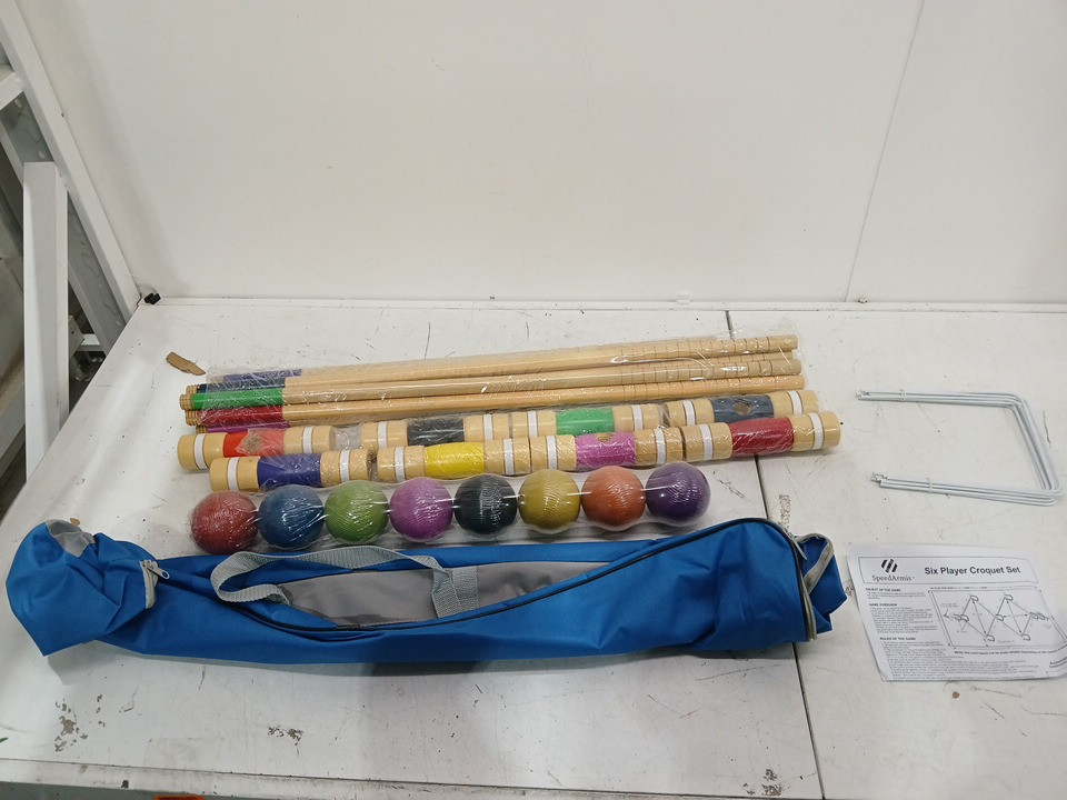 SPEEDARMIS 8 PLAYER CROQUET SET WITH 28" AND 32" SIZE MALLETS - ASSORTED COLOURS image 4