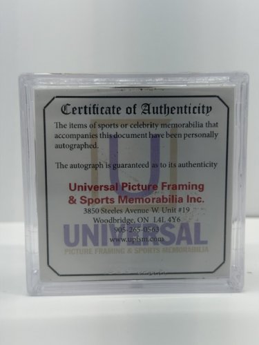 SIGNED PAUL HENDERSON CANADA 1972 HOCKEY PUCK WITH COA FROM UNIVERSAL image 4