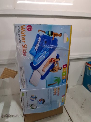 intex kool splash inflatable water slide with sprinkler - - 176lbs capacity - blue/white (model: 58849ep) image 8