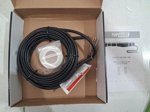 top dure heat tape cable for frozen water pipes - 35ft 120v 7w/ft output - black (model: jhsd) image 2