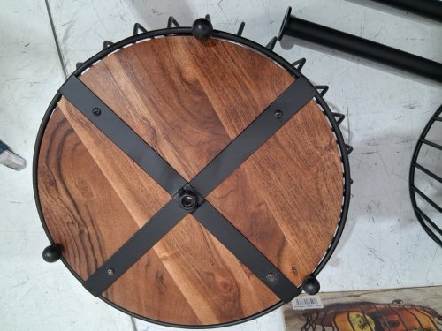 over&back 2-tier wire metal fruit basket - black/acacia wood (model : 1986459) image 4