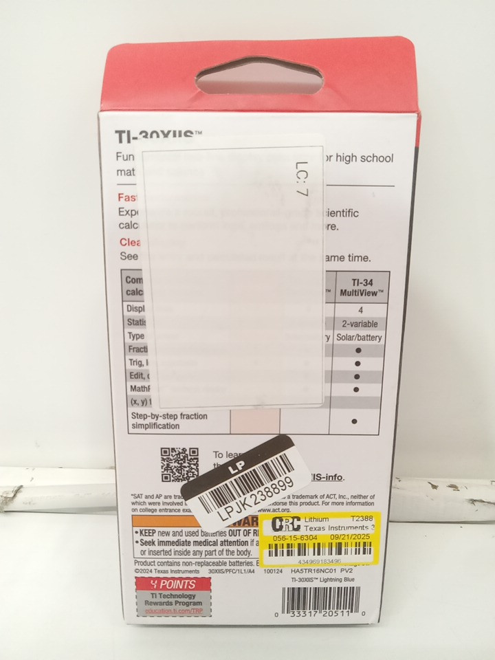 texas instruments fundamental scientific calculator - 2-line display - TARGET BLUE / LIGHTNING BLUE (model: TI-30XIIS) image 5