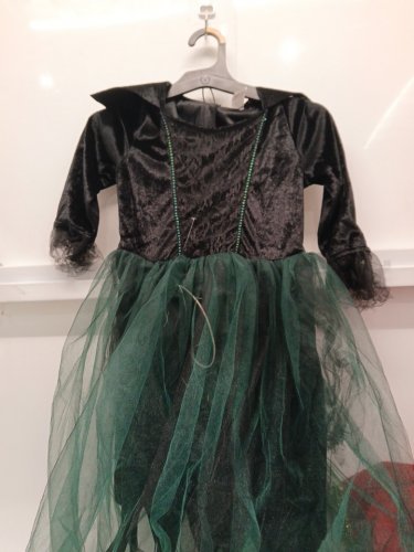 GIRL'S GOODMARK LIGHT-UP WICKED WITCH COSTUME (DRESS ONLY) - MED (8-10) - BLACK/GREEN image 2