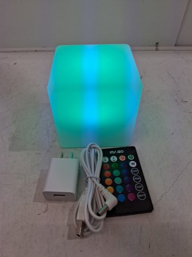 mr. go 4" rechargeable colour changing led cube lamp image 2