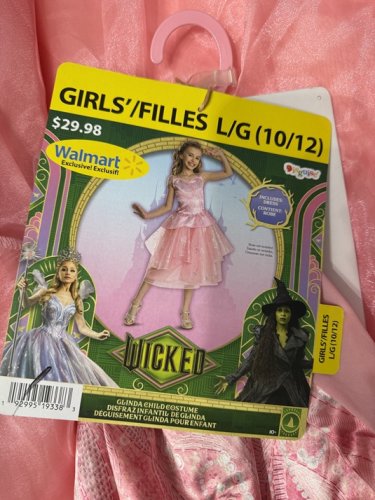 GIRL'S DISGUISE WICKED GLINDA COSTUME - LARGE 10/12 - PINK image 3